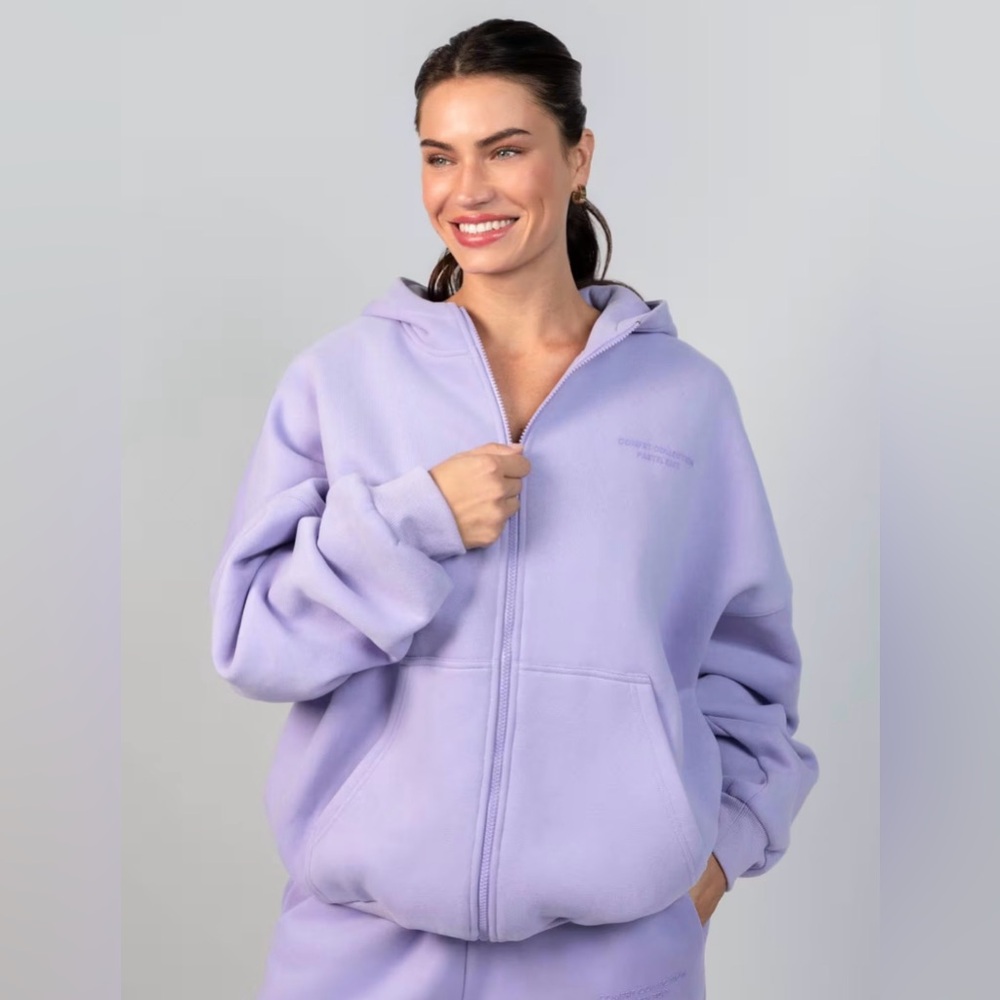 Comfrt Collection Pastel Edit Zip Hoodie Lavender | NWOT